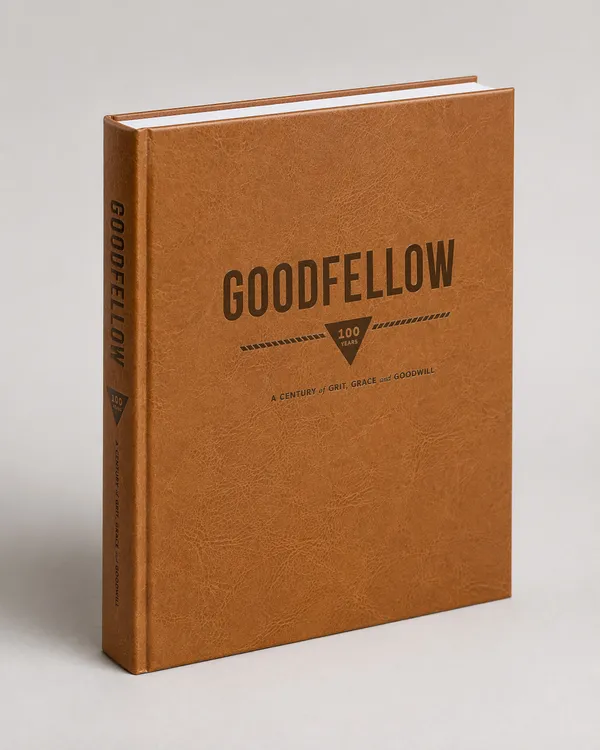 Goodfellow hardcover book with foil-stamped cover